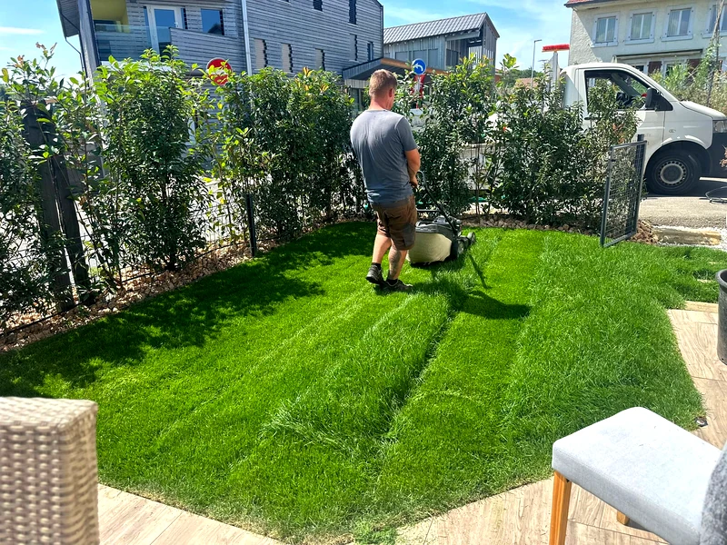 Entretien des espaces verts, tonte soignée et taille de haies
